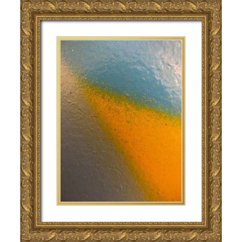 Paint Closeup XIII Gold Ornate Wood Framed Art Print with Double Matting by Grayscale