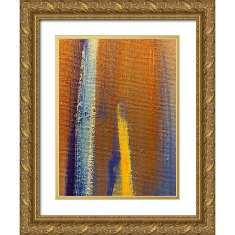 Brush Strokes II Gold Ornate Wood Framed Art Print with Double Matting by Grayscale
