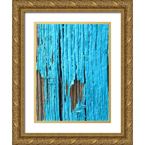 Turquoise Paint I Gold Ornate Wood Framed Art Print with Double Matting by Grayscale
