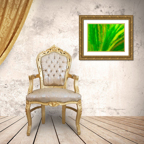 Green Leaf IV Gold Ornate Wood Framed Art Print with Double Matting by Grayscale