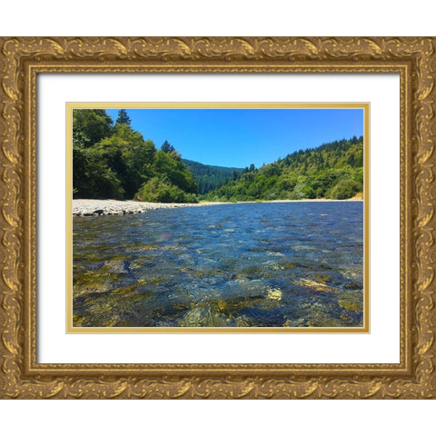 River View I Gold Ornate Wood Framed Art Print with Double Matting by Grayscale