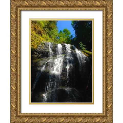 Waterfall Light II Gold Ornate Wood Framed Art Print with Double Matting by Grayscale