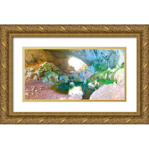 Natural Bridge I Gold Ornate Wood Framed Art Print with Double Matting by Grayscale