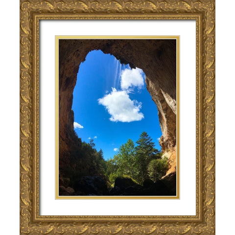 Natural Bridge III Gold Ornate Wood Framed Art Print with Double Matting by Grayscale