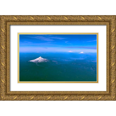 Northwest Volcanoes I Gold Ornate Wood Framed Art Print with Double Matting by Grayscale
