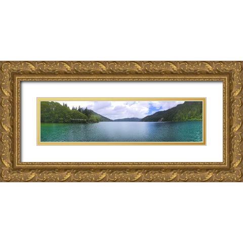 Washington Lake I Gold Ornate Wood Framed Art Print with Double Matting by Grayscale