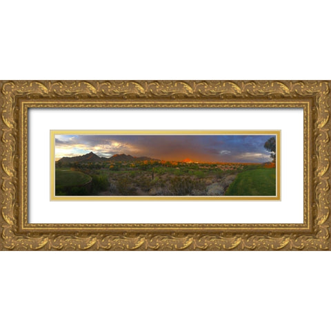 Red Hour I Gold Ornate Wood Framed Art Print with Double Matting by Grayscale