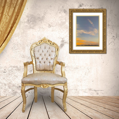 Sunset III Gold Ornate Wood Framed Art Print with Double Matting by Grayscale