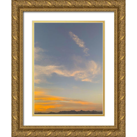 Sunset III Gold Ornate Wood Framed Art Print with Double Matting by Grayscale