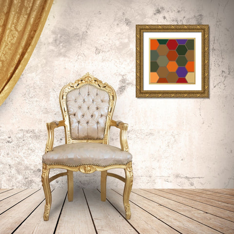 Bright Hive XIX Gold Ornate Wood Framed Art Print with Double Matting by Grayscale