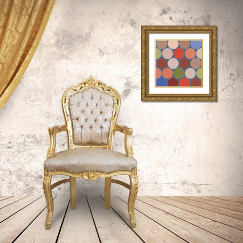 Bright Circles V Gold Ornate Wood Framed Art Print with Double Matting by Grayscale