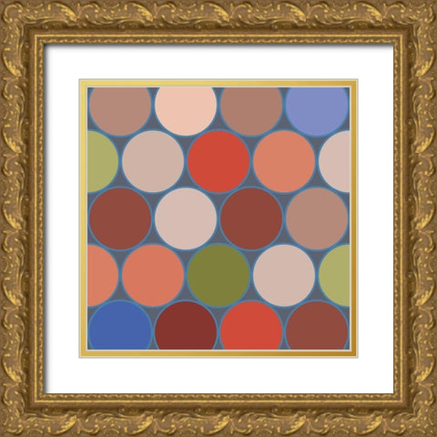 Bright Circles V Gold Ornate Wood Framed Art Print with Double Matting by Grayscale