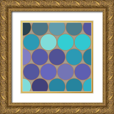 Cool Circles II Gold Ornate Wood Framed Art Print with Double Matting by Grayscale