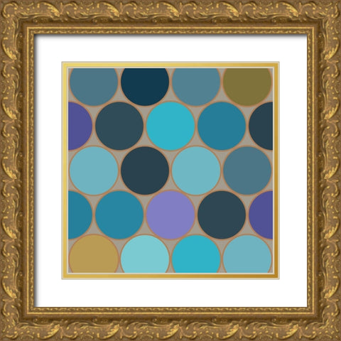 Cool Circles V Gold Ornate Wood Framed Art Print with Double Matting by Grayscale
