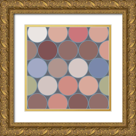 Soft Circles I Gold Ornate Wood Framed Art Print with Double Matting by Grayscale