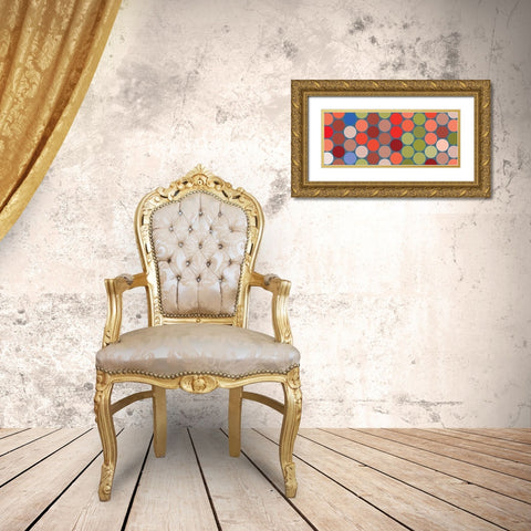 Bright Circles XI Gold Ornate Wood Framed Art Print with Double Matting by Grayscale