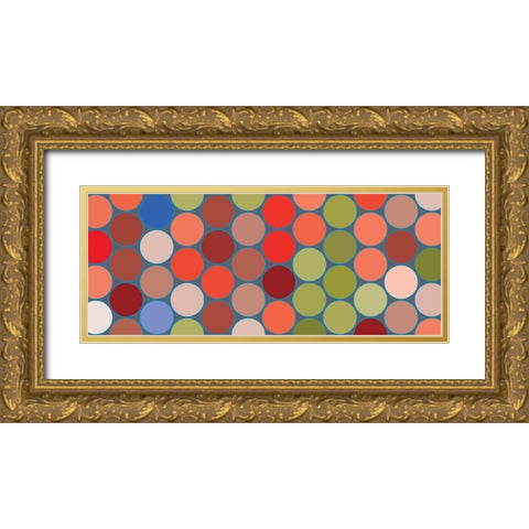 Bright Circles XI Gold Ornate Wood Framed Art Print with Double Matting by Grayscale