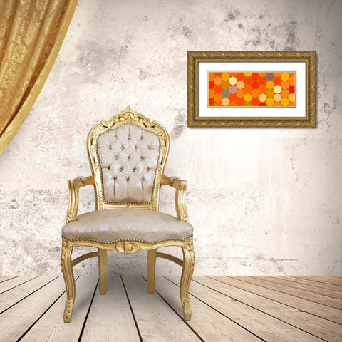 Warm Circles III Gold Ornate Wood Framed Art Print with Double Matting by Grayscale