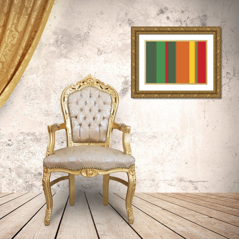 Bright Stripes XIII Gold Ornate Wood Framed Art Print with Double Matting by Grayscale