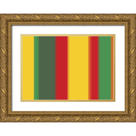 Bright Stripes XIV Gold Ornate Wood Framed Art Print with Double Matting by Grayscale