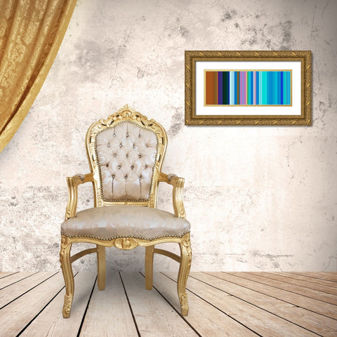 Cool Pinstripes I Gold Ornate Wood Framed Art Print with Double Matting by Grayscale