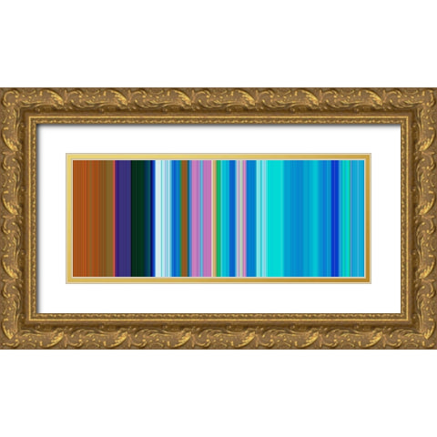 Cool Pinstripes I Gold Ornate Wood Framed Art Print with Double Matting by Grayscale