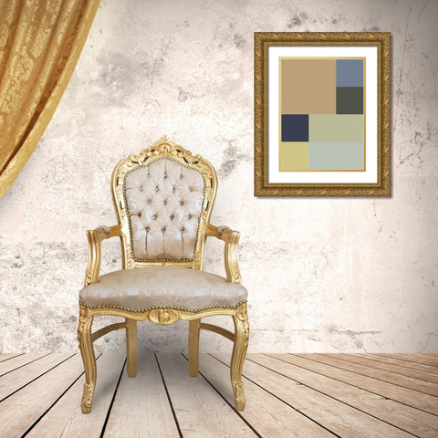Soft Blocks XVIII Gold Ornate Wood Framed Art Print with Double Matting by Grayscale