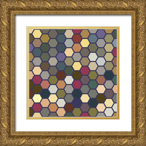 Small Hive IV Gold Ornate Wood Framed Art Print with Double Matting by Grayscale