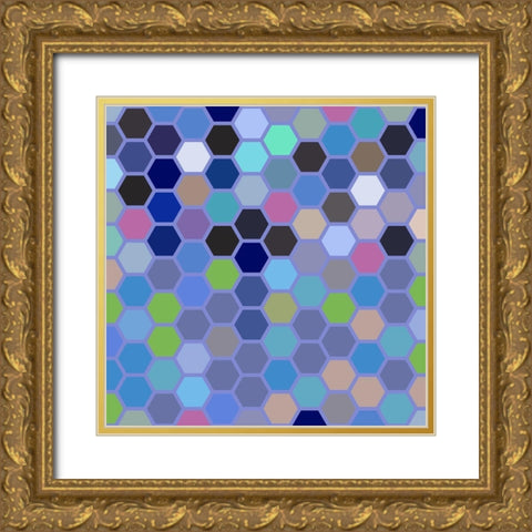 Small Hive VI Gold Ornate Wood Framed Art Print with Double Matting by Grayscale