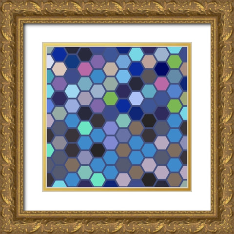Small Hive VIII Gold Ornate Wood Framed Art Print with Double Matting by Grayscale