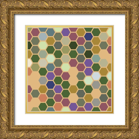 Small Hive IX Gold Ornate Wood Framed Art Print with Double Matting by Grayscale