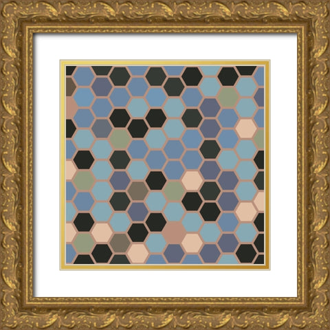 Small Hive XIV Gold Ornate Wood Framed Art Print with Double Matting by Grayscale