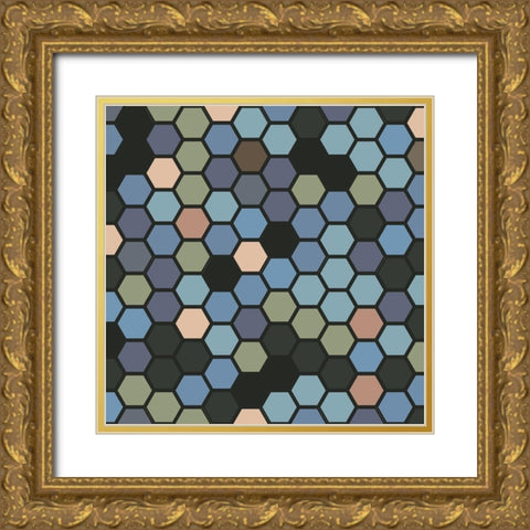 Small Hive XV Gold Ornate Wood Framed Art Print with Double Matting by Grayscale