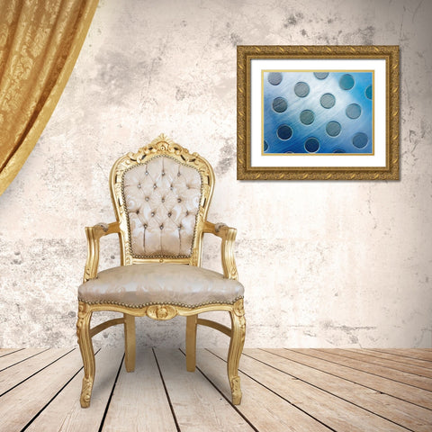 Steel Dots II Gold Ornate Wood Framed Art Print with Double Matting by Grayscale