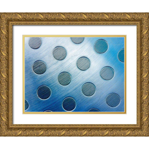 Steel Dots II Gold Ornate Wood Framed Art Print with Double Matting by Grayscale