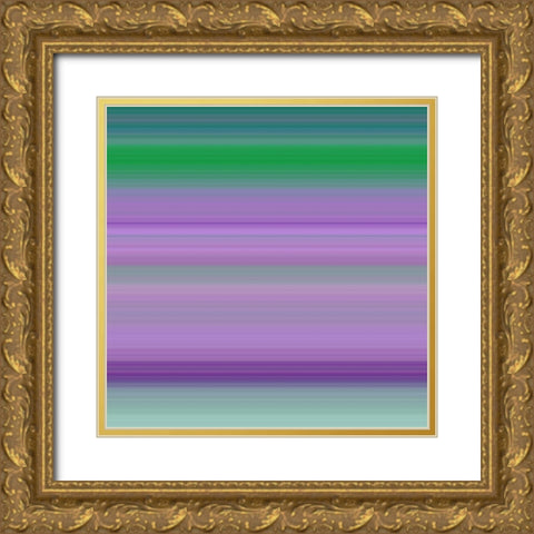 Cool Pinstripes II Gold Ornate Wood Framed Art Print with Double Matting by Grayscale