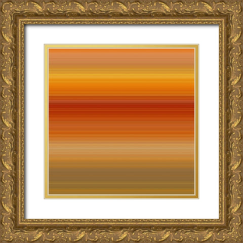 Warm Pinstripes II Gold Ornate Wood Framed Art Print with Double Matting by Grayscale