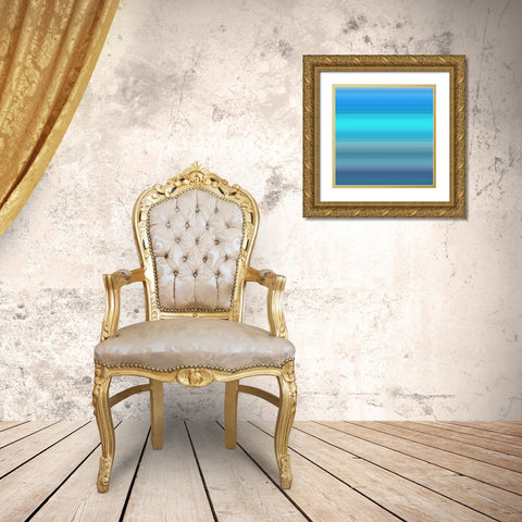 Cool Pinstripes V Gold Ornate Wood Framed Art Print with Double Matting by Grayscale