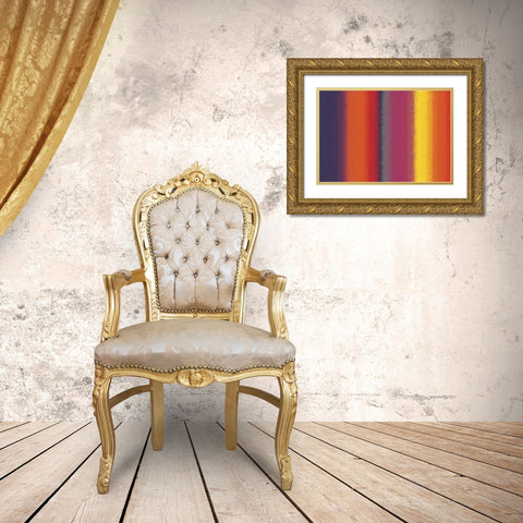 Bright Texture Stripes I Gold Ornate Wood Framed Art Print with Double Matting by Grayscale