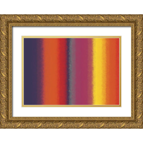 Bright Texture Stripes I Gold Ornate Wood Framed Art Print with Double Matting by Grayscale