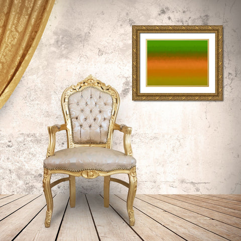 Green Texture Stripes II Gold Ornate Wood Framed Art Print with Double Matting by Grayscale