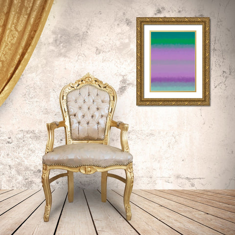 Cool Texture Stripes III Gold Ornate Wood Framed Art Print with Double Matting by Grayscale