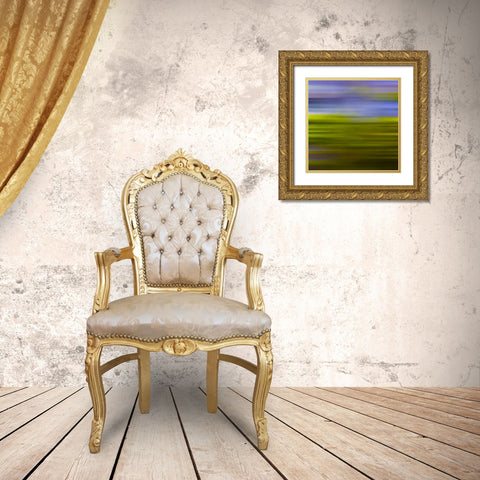 Green Pinstripes IV Gold Ornate Wood Framed Art Print with Double Matting by Grayscale