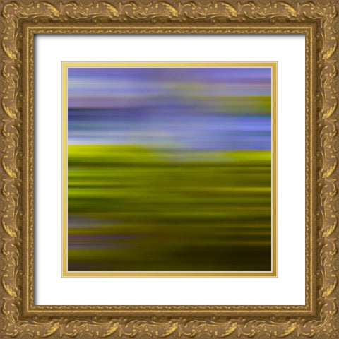Green Pinstripes IV Gold Ornate Wood Framed Art Print with Double Matting by Grayscale