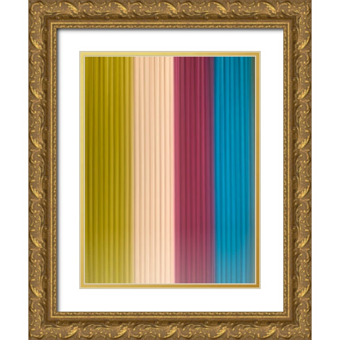 Fabric Pinstripes II Gold Ornate Wood Framed Art Print with Double Matting by Grayscale