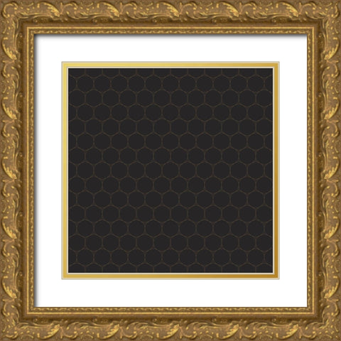 Small Isometric Hive X Gold Ornate Wood Framed Art Print with Double Matting by Grayscale
