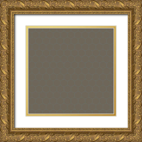 Small Isometric Hive XI Gold Ornate Wood Framed Art Print with Double Matting by Grayscale