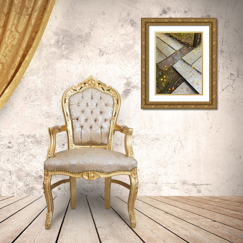 Japanese Stone Path I Gold Ornate Wood Framed Art Print with Double Matting by Grayscale