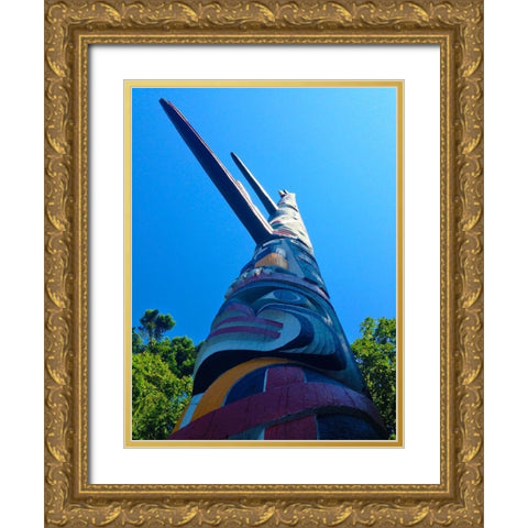 Totem Pole I Gold Ornate Wood Framed Art Print with Double Matting by Grayscale