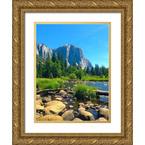 El Capitan II Gold Ornate Wood Framed Art Print with Double Matting by Grayscale